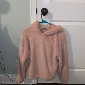 fuzzy pink sweatshirt